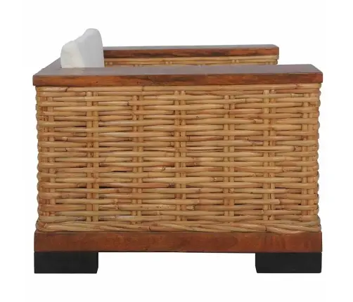 Trīsdaļīgs Dīvānu Komplekts Ar Matračiem, Dabīga Rotangpalma Vidaxl