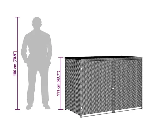 Konteinerių Stoginė, Antracito, 148X77X111cm Ratanas