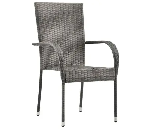 Dārza Krēsli, 2 Gab., Saliekami Viens Uz Otra, Pelēks Pe Vidaxl