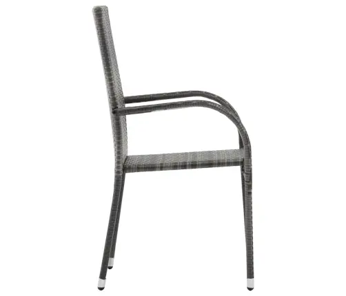 Dārza Krēsli, 2 Gab., Saliekami Viens Uz Otra, Pelēks Pe Vidaxl