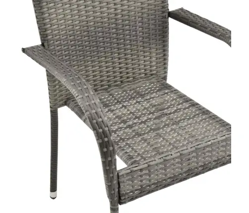 Dārza Krēsli, 2 Gab., Saliekami Viens Uz Otra, Pelēks Pe Vidaxl