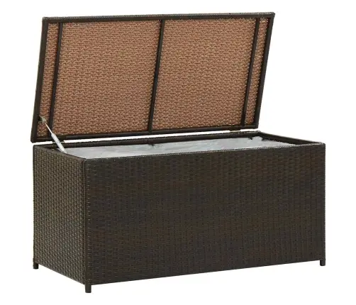Dārza Uzglabāšanas Kaste, 100X50X50 Cm, Brūna Pe Rotangpalma Vidaxl