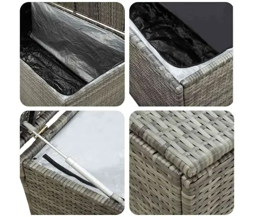 Dārza Uzglabāšanas Kaste, 180X90X70 Cm, Pelēka Pe Rotangpalma Vidaxl