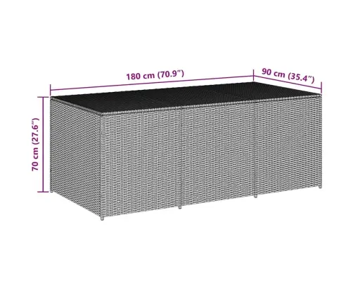 Dārza Uzglabāšanas Kaste, 180X90X70 Cm, Pelēka Pe Rotangpalma Vidaxl