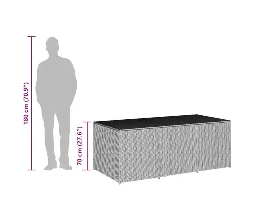 Dārza Uzglabāšanas Kaste, 180X90X70 Cm, Pelēka Pe Rotangpalma Vidaxl