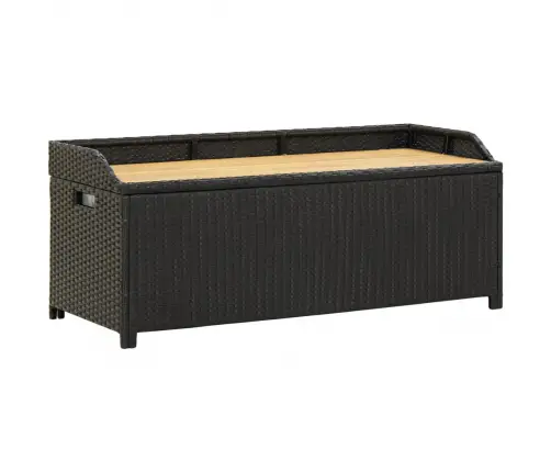 Dārza Sols Ar Kasti, 120 Cm, Pe Rotangpalma, Melns Vidaxl