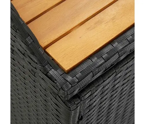 Dārza Sols Ar Kasti, 120 Cm, Pe Rotangpalma, Melns Vidaxl