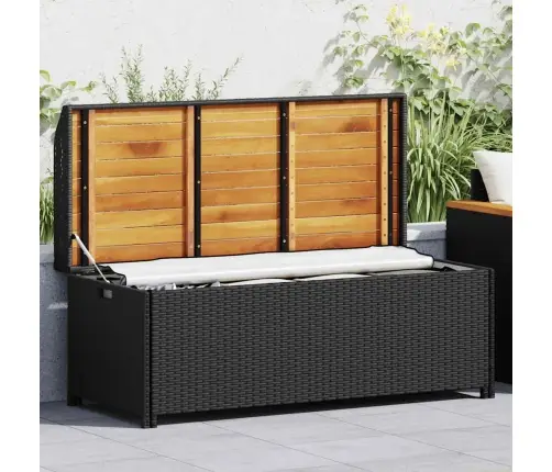 Dārza Sols Ar Kasti, 120 Cm, Pe Rotangpalma, Melns Vidaxl