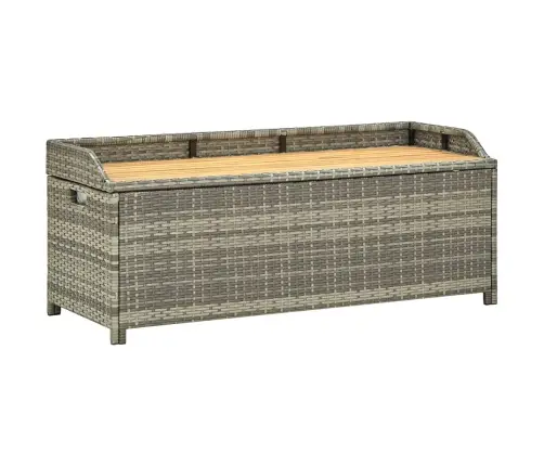 Dārza Sols Ar Kasti, 120 Cm, Pelēks, Pe Rotangpalma Vidaxl