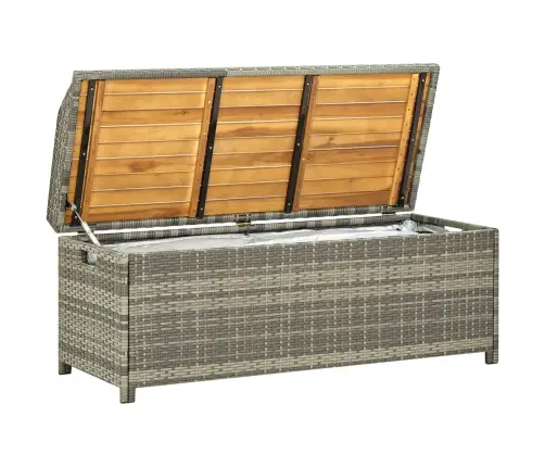 Dārza Sols Ar Kasti, 120 Cm, Pelēks, Pe Rotangpalma Vidaxl