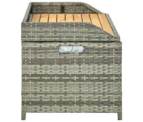 Dārza Sols Ar Kasti, 120 Cm, Pelēks, Pe Rotangpalma Vidaxl