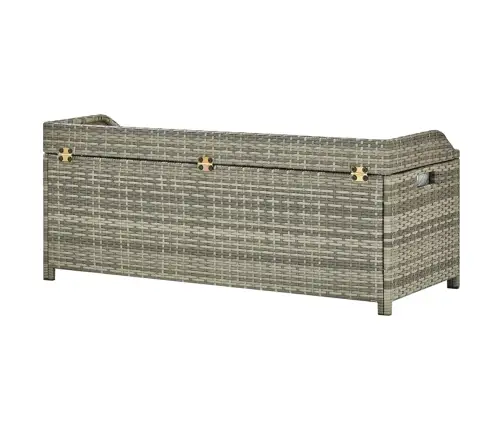 Dārza Sols Ar Kasti, 120 Cm, Pelēks, Pe Rotangpalma Vidaxl