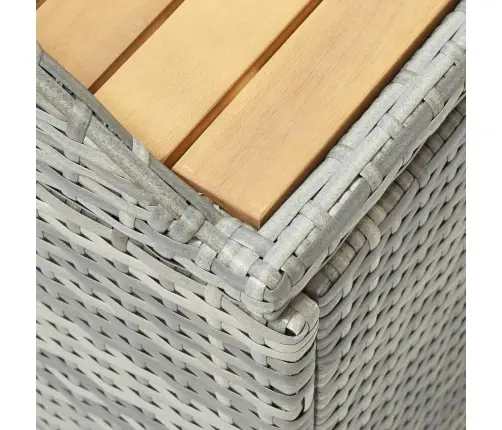 Dārza Sols Ar Kasti, 120 Cm, Pelēks, Pe Rotangpalma Vidaxl