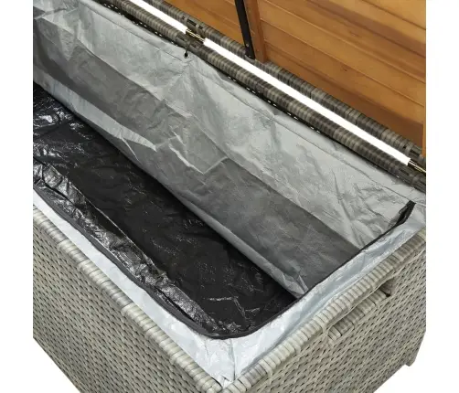 Dārza Sols Ar Kasti, 120 Cm, Pelēks, Pe Rotangpalma Vidaxl