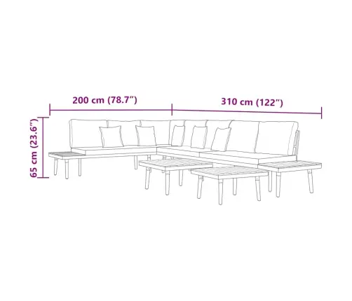 7 Istmega Aiadiivanikomplekt Patjadega, Akaatsiapuit