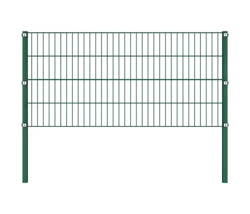 Žoga Panelis Ar Stabiem, Dzelzs, 1557,5X80 Cm, Zaļš Vidaxl