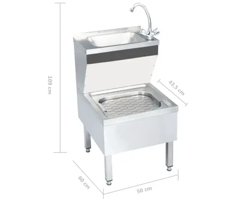 Izlietne Roku Mazgāšanai, Ar Jaucējkrānu, Nerūsējošs Tērauds Vidaxl