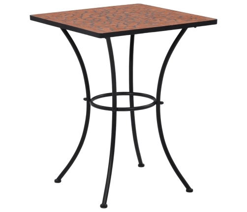 Mozaīkas Bistro Galds, 60 Cm, Sarkanbrūna Keramika Vidaxl