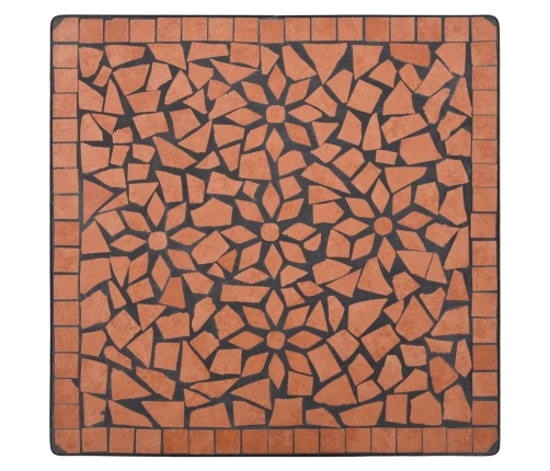 Mozaīkas Bistro Galds, 60 Cm, Sarkanbrūna Keramika Vidaxl