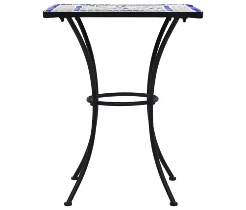 Mozaīkas Bistro Galds, 60 Cm, Zils Ar Baltu, Keramika Vidaxl