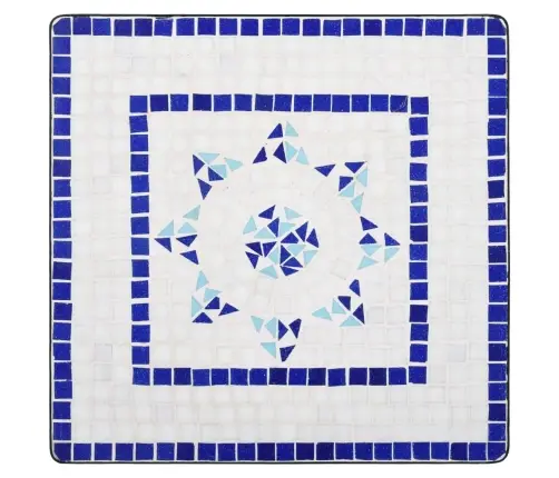 Mozaīkas Bistro Galds, 60 Cm, Zils Ar Baltu, Keramika Vidaxl