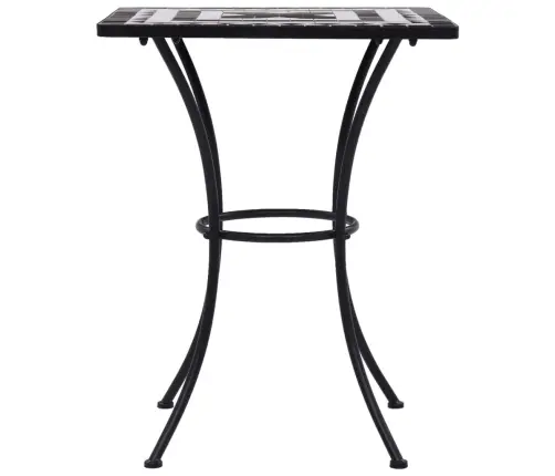 Mosaiikplaadiga Bistroolaud, Must Ja Valge, 60 cm Keraamiline