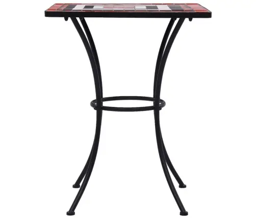 Mozaīkas Bistro Galds, 60 Cm, Sarkanbrūns Ar Baltu, Keramika Vidaxl