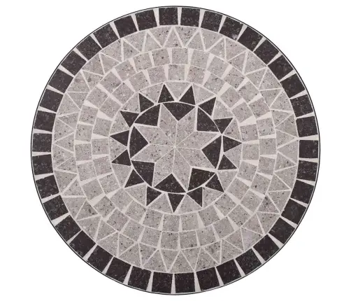 Mozaīkas Bistro Galds, 60 Cm, Pelēka Keramika Vidaxl