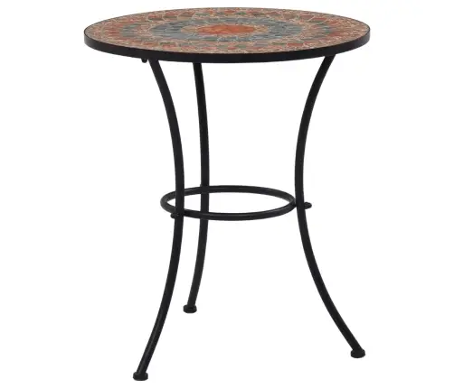 Mozaīkas Bistro Galds, 60 Cm, Oranža Un Pelēka Keramika Vidaxl