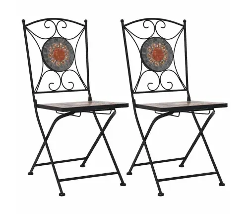 Mosaiiksed Bistrootoolid 2 Tk Oranž/Hall