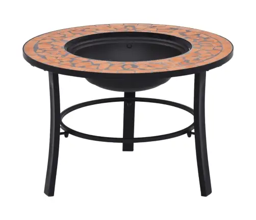 Ugunskura Vietas Galds, Mozaīka, 68 Cm, Sarkanbrūns, Keramika Vidaxl