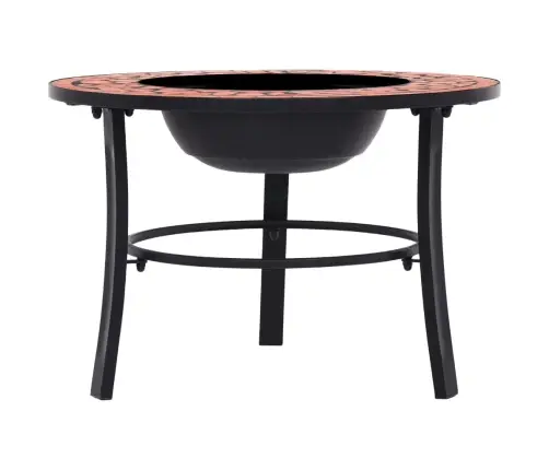 Ugunskura Vietas Galds, Mozaīka, 68 Cm, Sarkanbrūns, Keramika Vidaxl