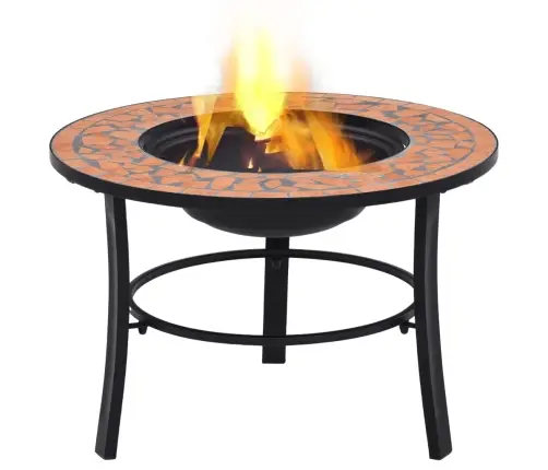 Ugunskura Vietas Galds, Mozaīka, 68 Cm, Sarkanbrūns, Keramika Vidaxl