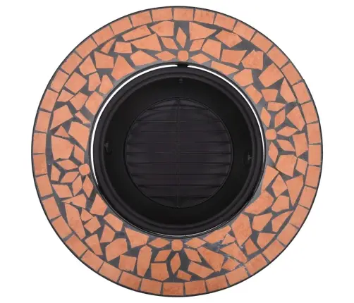 Ugunskura Vietas Galds, Mozaīka, 68 Cm, Sarkanbrūns, Keramika Vidaxl