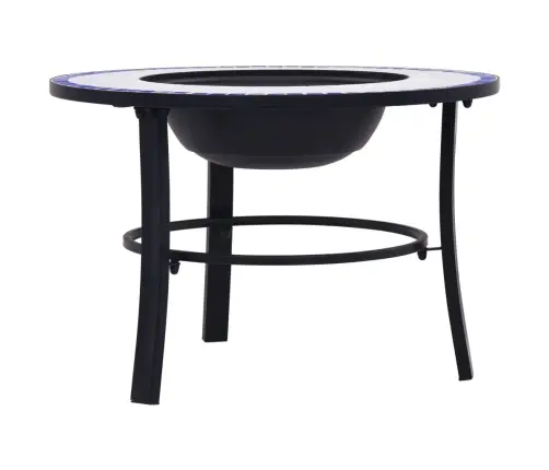 Ugunskura Vietas Galds, Mozaīka, 68 Cm, Zils Ar Baltu, Keramika Vidaxl