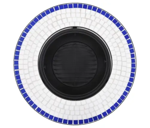 Ugunskura Vietas Galds, Mozaīka, 68 Cm, Zils Ar Baltu, Keramika Vidaxl