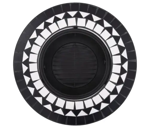 Mosaiikmustriga Tulease, Must Ja Valge, 68 cm Keraamiline