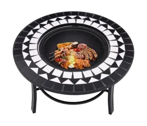 Mosaiikmustriga Tulease, Must Ja Valge, 68 cm Keraamiline