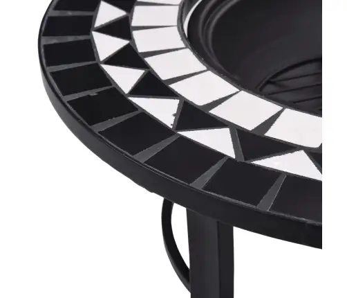 Mosaiikmustriga Tulease, Must Ja Valge, 68 cm Keraamiline