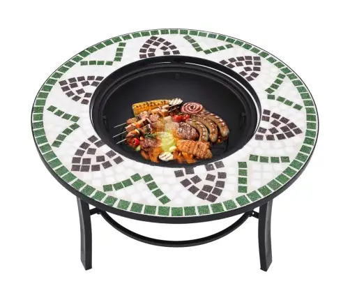 Mozaikinė Laužavietė, Žalios Spalvos, 68cm Keramika