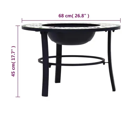 Mozaikinė Laužavietė, Žalios Spalvos, 68cm Keramika