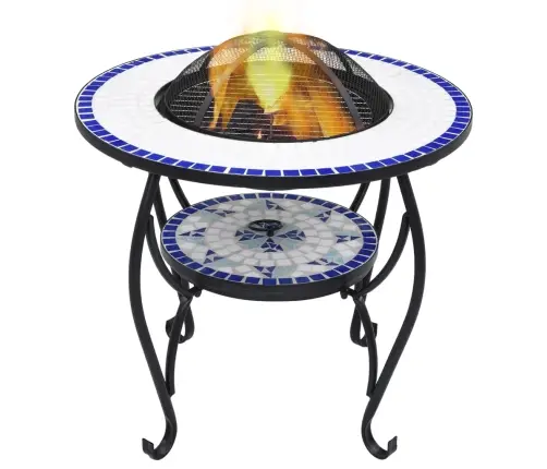 Tuleasemega Laud, Sinine Ja Valge, 68 cm Keraamiline