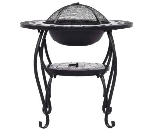 Mozaikinė Laužavietė-Staliukas, Juoda Ir Balta, 68cm Keramika