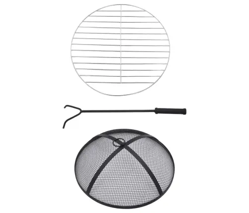 Mozaikinė Laužavietė-Staliukas, Juoda Ir Balta, 68cm Keramika