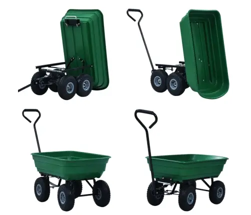 Dārza Ratiņi, 300 Kg, 75 L, Zaļi Vidaxl