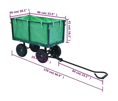 Dārza Ratiņi, Zaļi, 350 Kg Vidaxl