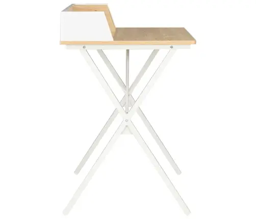 Rakstāmgalds, Balta Un Dabīga Krāsa, 80X50X84 Cm Vidaxl