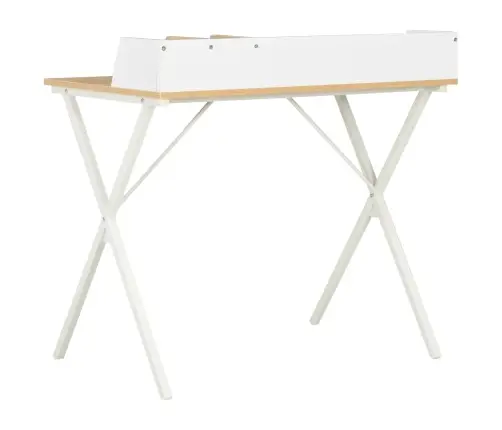 Rakstāmgalds, Balta Un Dabīga Krāsa, 80X50X84 Cm Vidaxl