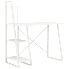 Rakstāmgalds Ar Plauktiem, Balts, 102X50X117 Cm Vidaxl