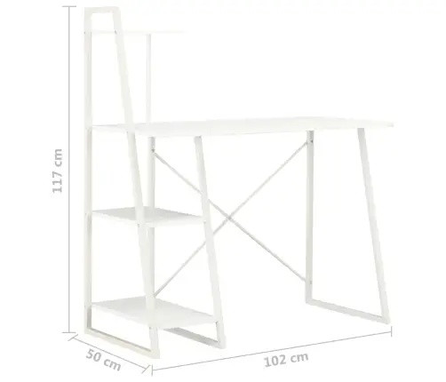 Stalas Su Lentyna, Baltos Spalvos, 102X50X117Cm